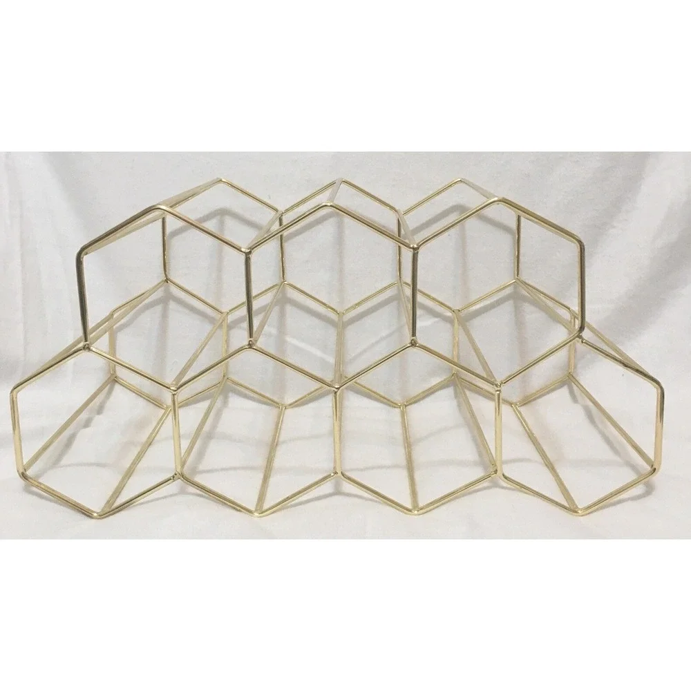 MCM Gold Wine Rack Freestanding Bottle Holder, 7 Bottle Capacity